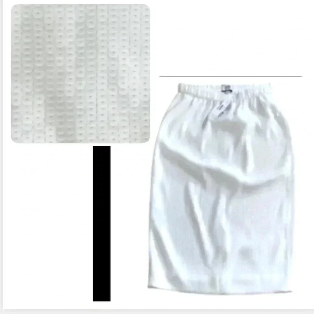 J.Crew Luxe Chic White Sequin Pencil Skirt